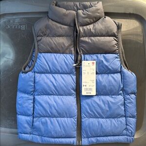 Uniqlo Kids Blue and Black Puffer Vest